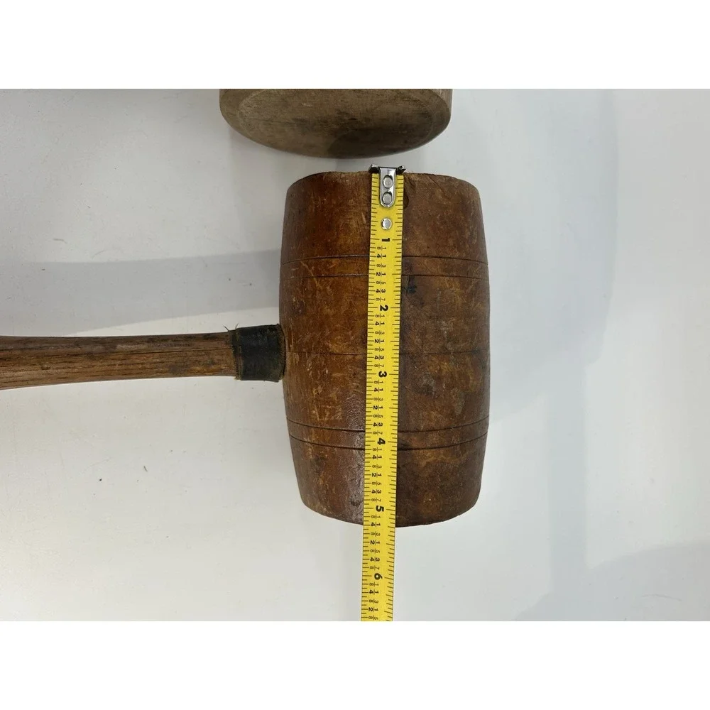 Antique Barrel Head Wooden Mallet 11